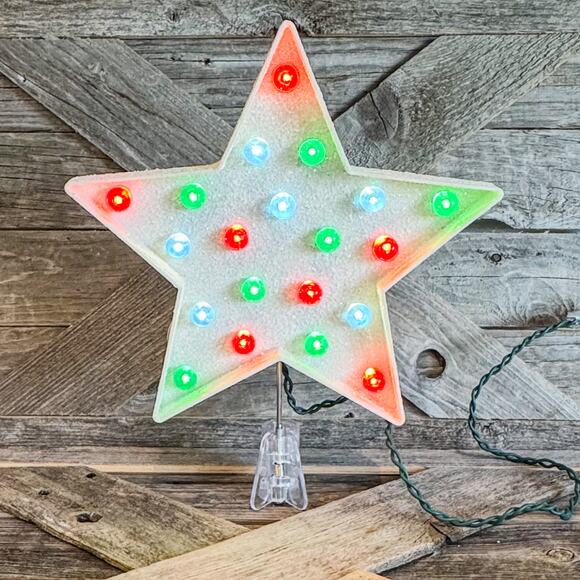 Wondershop Retro MARQUEE Style Lit Multicolored  Christmas Tree Star, 10”H - Picture 1 of 7